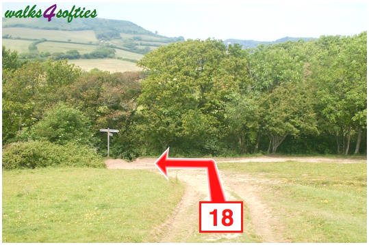 Walk direction photograph: 18 for walk St Gabriel's and Langdon Hill, Seatown, Dorset, South West England.