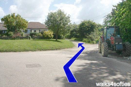 Walk direction photograph: 2 for walk Limekiln Hill, West Bexington, Dorset, South West England.