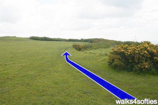 Walk direction photograph: 8 for walk Limekiln Hill, West Bexington, Dorset, South West England.