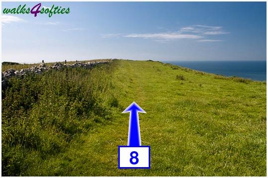 Walk direction photograph: 8 for walk Houns-tout Cliff, Kingston(Houns-tout), Dorset, South West England.