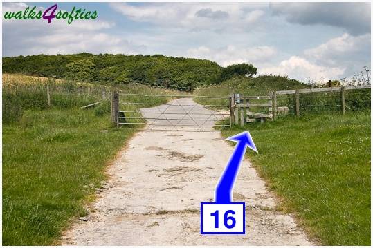Walk direction photograph: 16 for walk Houns-tout Cliff, Kingston(Houns-tout), Dorset, South West England.