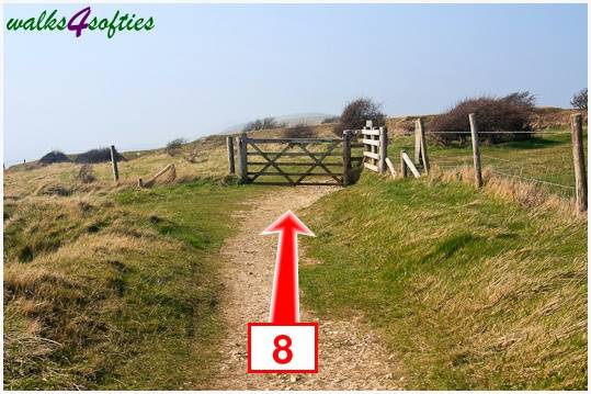 Walk direction photograph: 8 for walk Old Harry and Ballard Down, Studland, Dorset, South West England.