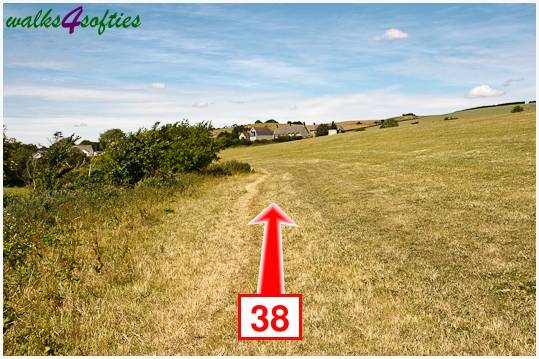 Walk direction photograph: 38 for walk Kite Hill, Tolpuddle, Dorset, South West England.