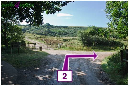 Walk direction photograph: 2 for walk Nodding Donkey, Tyneham - Range Walks, Dorset, South West England.