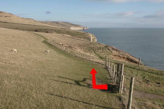 Walk direction photograph: 12 for walk Winspit to Seacombe, Worth Matravers, Dorset, South West England.
